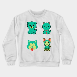 Cool cute beautiful Kitties cat with gorgeous dog Crewneck Sweatshirt